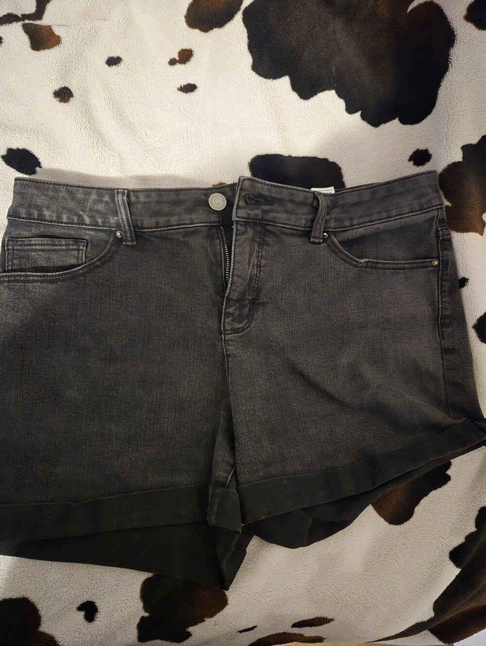 Time and Tru Washed Black Denim Shorts